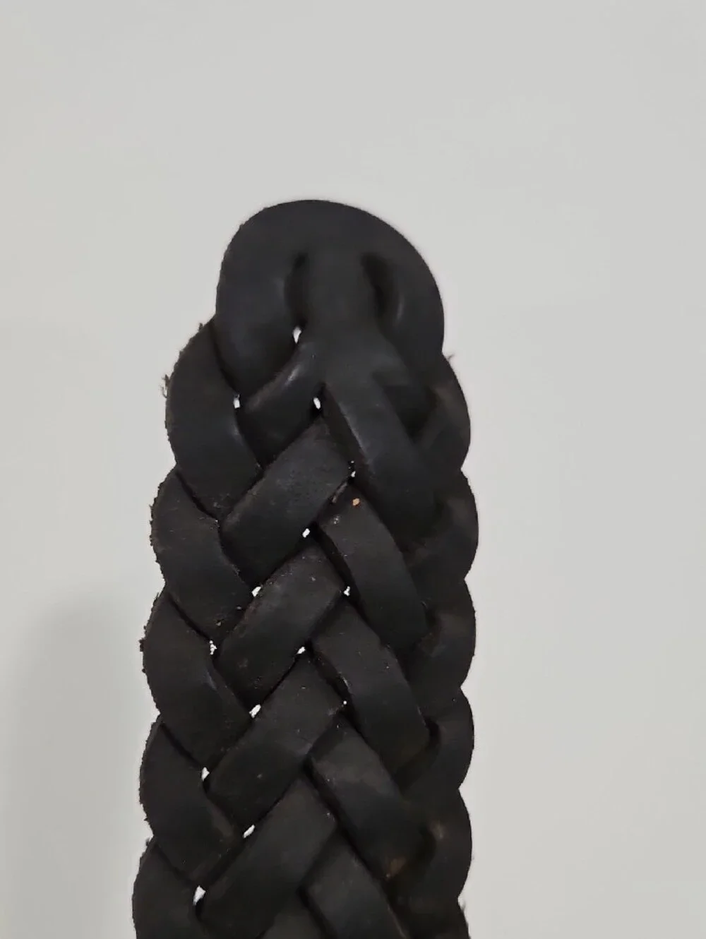 Levi's Black Braided Leather Belt with Silver Buckle